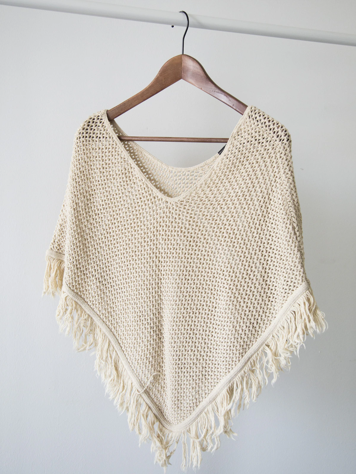 Poncho Tricô Franjas